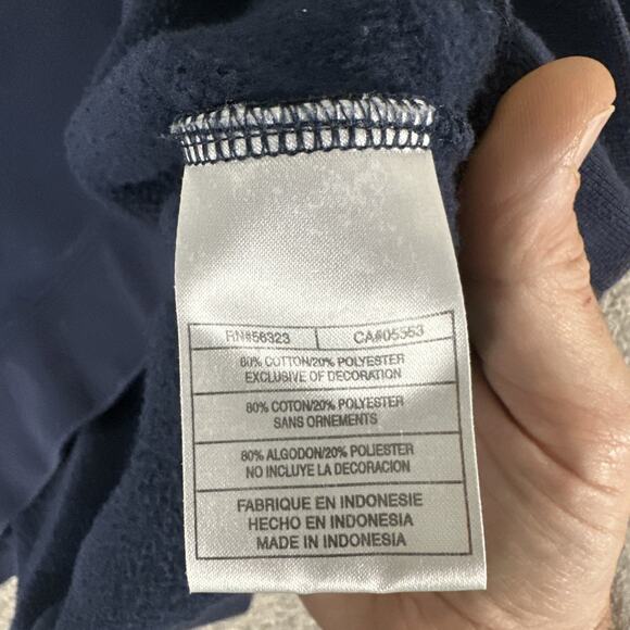 Vtg Nike Sweatshirt Men 2XL Navy Blue Mini Swoosh Essential Crewneck Embroidered - Picture 7 of 8